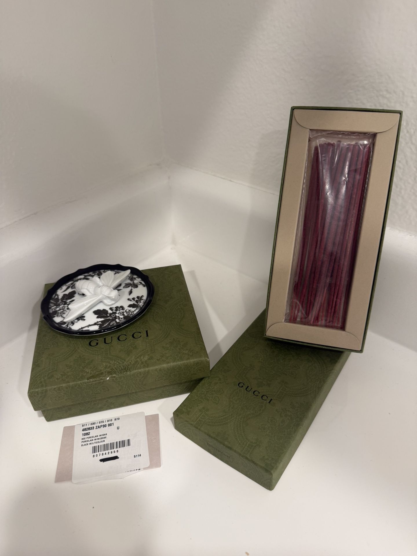 Gucci Herbarium Print Bee Incense-Holder and Incense Sticks Toile De Jouy, NEW!!