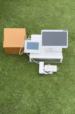 STORE PACKAGE POS SYSTEM DUO STATION TOUCH SCREEN REGISTER PLUS SETS PLUS CASH REGISTERS PLUS MONEY COUNTER AND STORE SIGNS HALF OFF BUNDLE HOLIDAY D 