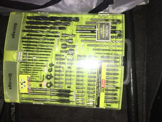 Drill with bits and other tools