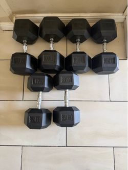 Rubber hex 100,95,85 pairs dumbbells weights 560lbs total