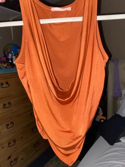 Copper cowl neck tank top