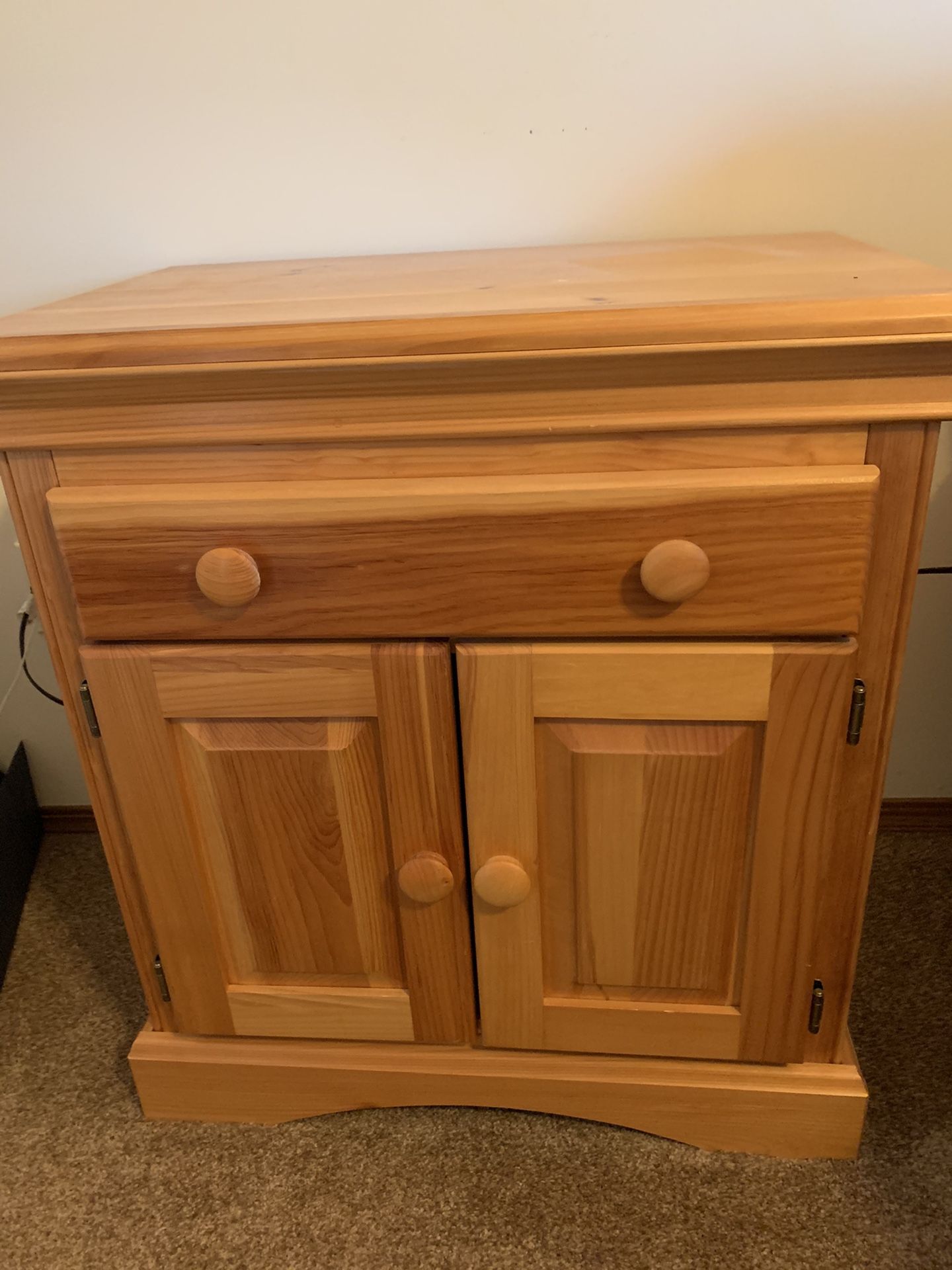 Pine dresser, night stand and armoire