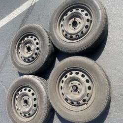 4 - 185/70r14 4x100 4x3.94 Stock Steely Civic Rims Wheels And Tires !!!!