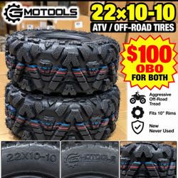GMOTOOLS 22×10-10 ATV / Off-Road Tires – NEW