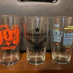 6 Texas Brewery Pint Glasses