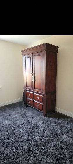 Solid Wood Armoire & Dresser Combo – Excellent Condition
