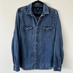 H&M classic button-down denim shirt