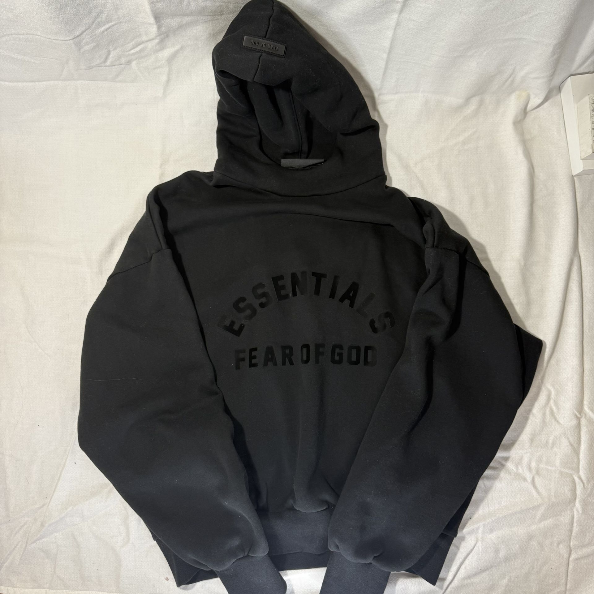 Essentials Fear Of God Unisex Sweatshirt Hoodie 3D Logo Black Small RN090233