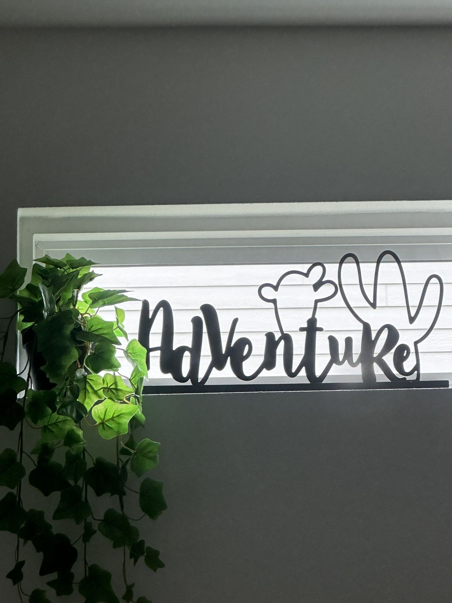 Adventure Sign + Fake Ivy Plant