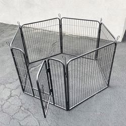 (New in box) $75 Heavy Duty Dog Pet Playpen Fence Gate, 6-Panels X (32” Tall X 32” Wide) 