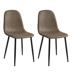 Homy Casa CHARLTON LEATHAIRE DW NL 2PCS "16.14'' L x 19.69'' W x 33.46'' H" Dining Chair Set