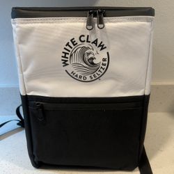 White Claw Insulated Backpack Cooler 12in X 9in X 9.5in NEW With Additional Goodies