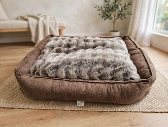 Tempur-Pedic Reversible All-Season Pet Bed - Large 42" x 36", Brown