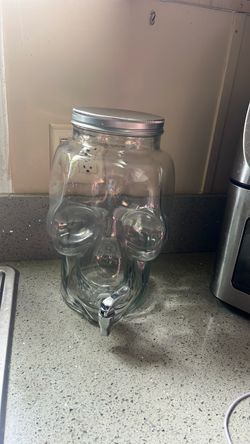 Skull Glass Drink Dispenser with Spigot