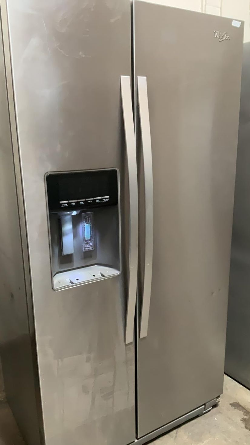 Whirlpool Side-by-Side Stainless Steel Refrigerator Fridge
