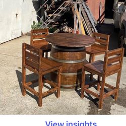 Barrel Table Whit Four Chairs Available For Sale New $550