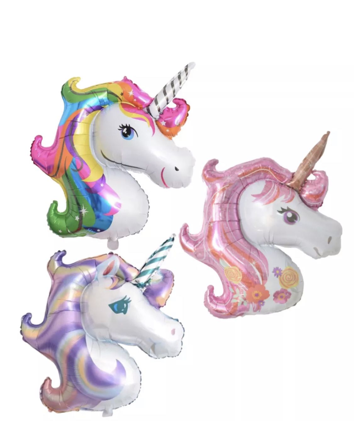 42" Unicorn Head Foil Rainbow Purple Pink Balloon Birthday Party 42"