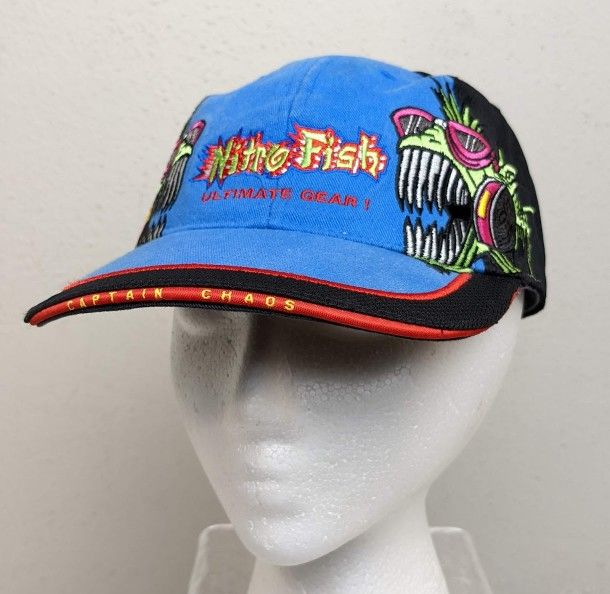 Nitro Fish NHRA Drag Racing Series Hat / Blue Black Embroidered Captain Chaos