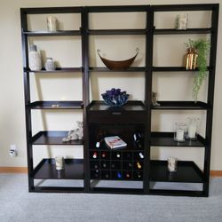 Crate & Barrell Sloane Espresso Shelve/wine Rack