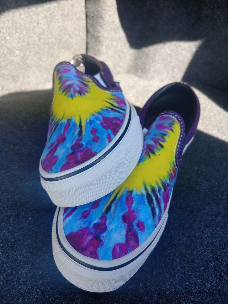 Vans slip on tie dye mens 5 womens 6.5