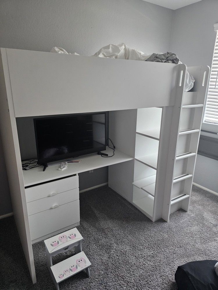 Loft Bed With Desk And Closet 250 (OBO)