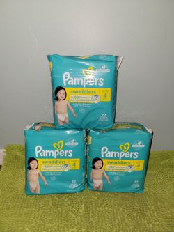 3 pack 22 Diapers #4 Swaddlers