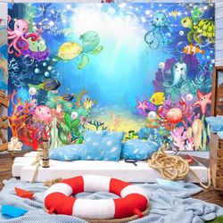 Avezano Under The Sea Backdrop Cartoon Underwater World Backdrop Tropical Coral