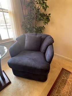 Pair of navy blue swivel chairs