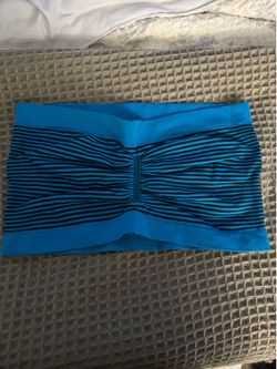 Blue & Black Striped Tube Top