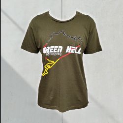TunerCult Men's Army Green Nürburgring "Green Hell" Race Track T-Shirt Size M