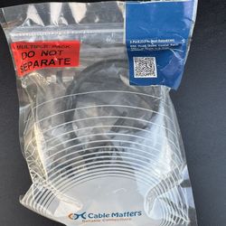 NEW! 3-Pack CL2 In Wall Quad Shielded RG6 Coaxial Patch Cable