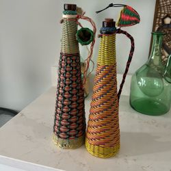 Pair Of Glass Wine Decanters - Authentic Tuscany