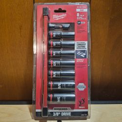 Milwaukee 3/8" Drive Impact Socket Set 8 Pc
