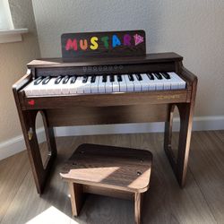 Kids Piano With Bench- Brand New
