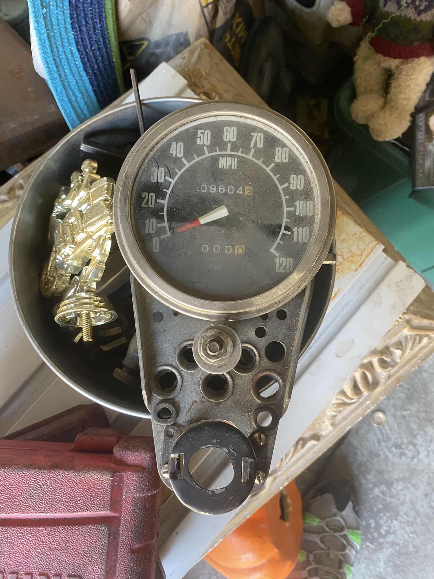 Vintage Harley Davidson speedometer