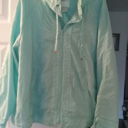 Women's Size 2X Mint Green Rain Jacket 