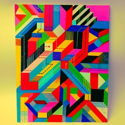 Original Hand Painted Abstract Art Painting On Canvas Board  Sold By Artist  One Of A Kind 