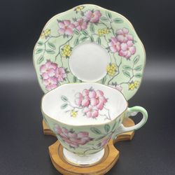 VINTAGE FOLEY SPRINGDALE BONE CHINA FOOTED CUP & SAUCER 1850 NUMBERED 2313