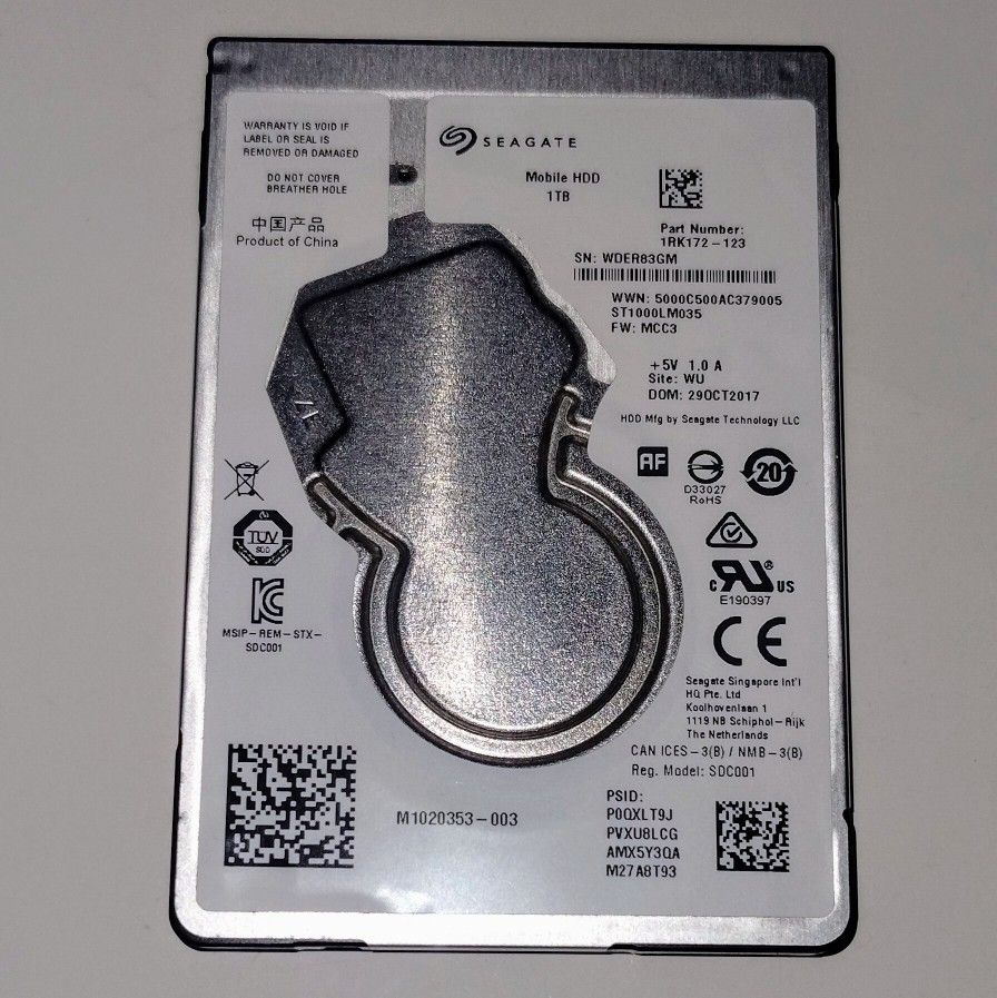 Seagate 1TB Mobile HDD SATA 6Gb/s 128MB
