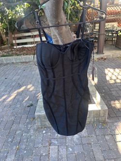 4th of July Sale Size S Black Structured Bustier Bodycon Dress