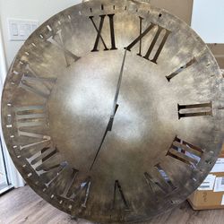 Large Brass Clock for Wall