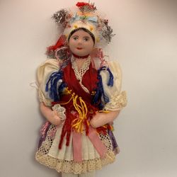 ✨ Vintage Hungarian Folk Art Cloth Doll – Handcrafted 1960s ✨Read Full Description Below