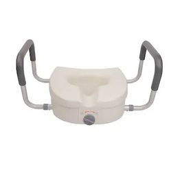 New Elevated Toilet Seat with Adjustable Arms, Fits Elongated and Round Seats 18"x 23.94" x 15.35"