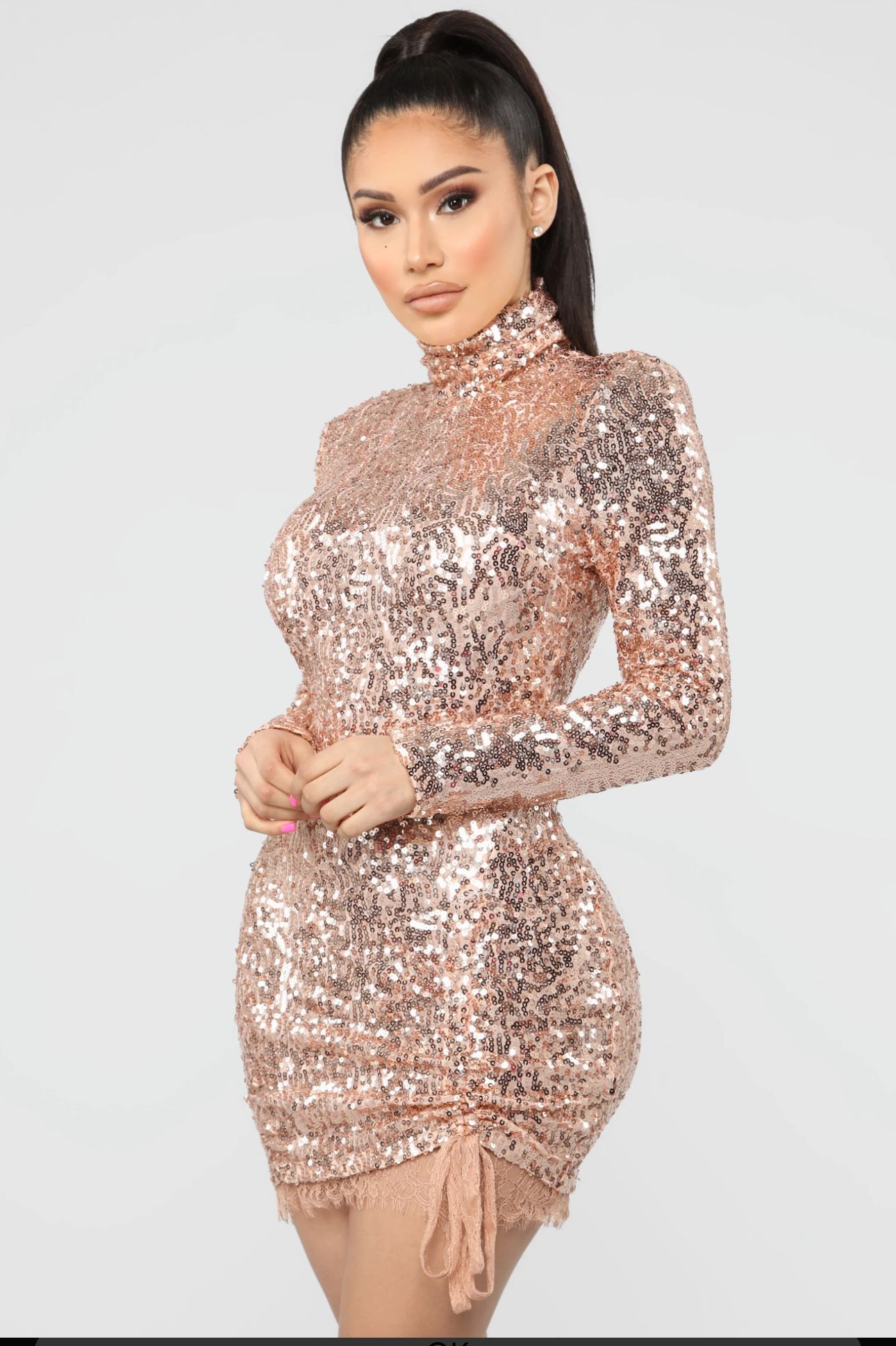 Sequin Mini Dress - Rose Gold