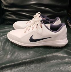 Nike Golf Shoes White Navy size 10