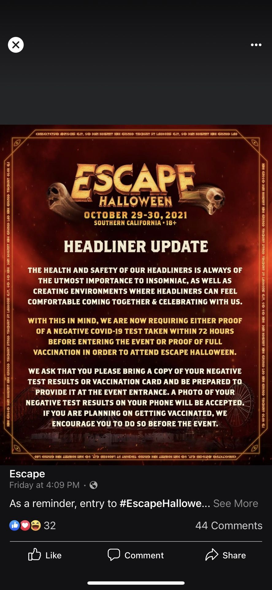 Escape Halloween Tickets