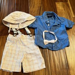 Baby boy suspender set. Size 18 months