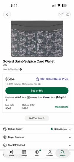 Grey goyard wallet