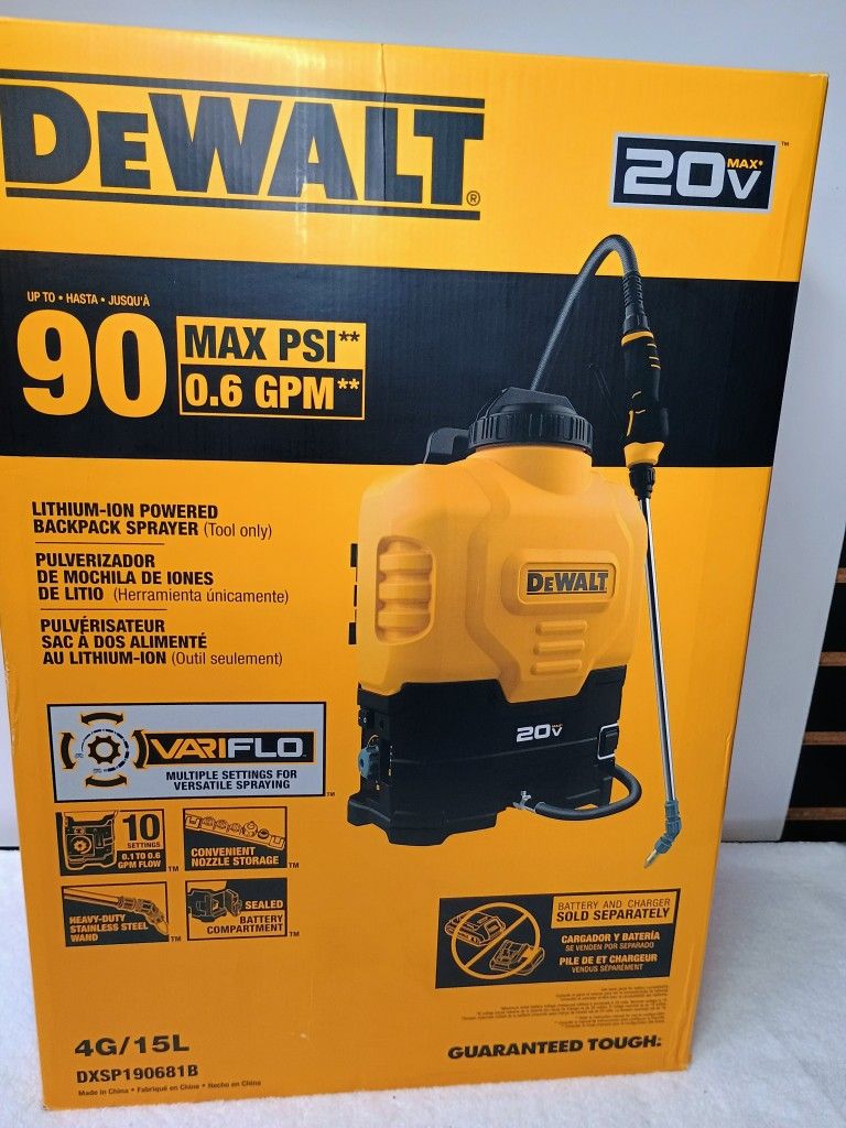 DEWALT
Lithium-ion Battery Powered Backpack Sprayer (Tool Only)