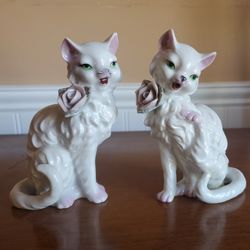 Vintage Cat Decor Ceramic 1950s Japan Import